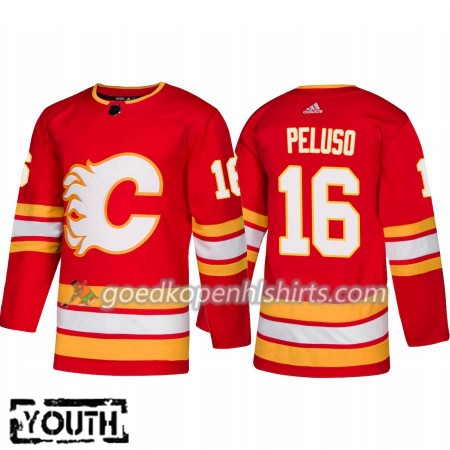 Calgary Flames Anthony Peluso 26 Adidas 2018-2019 Alternate Authentic Shirt - Kinderen
